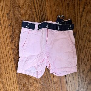 Janie and Jack Pink Shorts with Anchor Belt